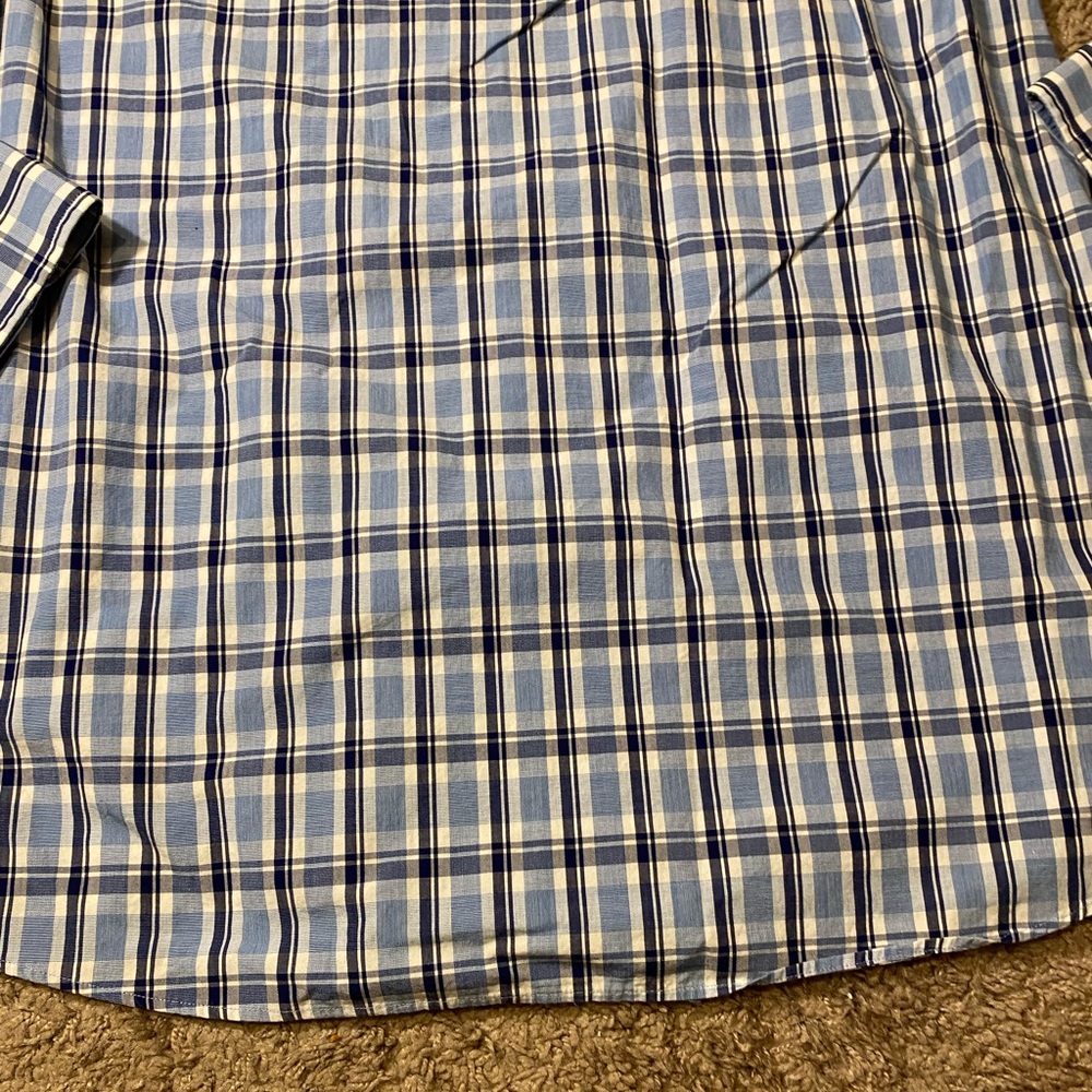 Tommy Hilfiger Adult Mens Size 15.5 Button Up Down Cotton Blue Dress Shirt - Picture 10 of 10